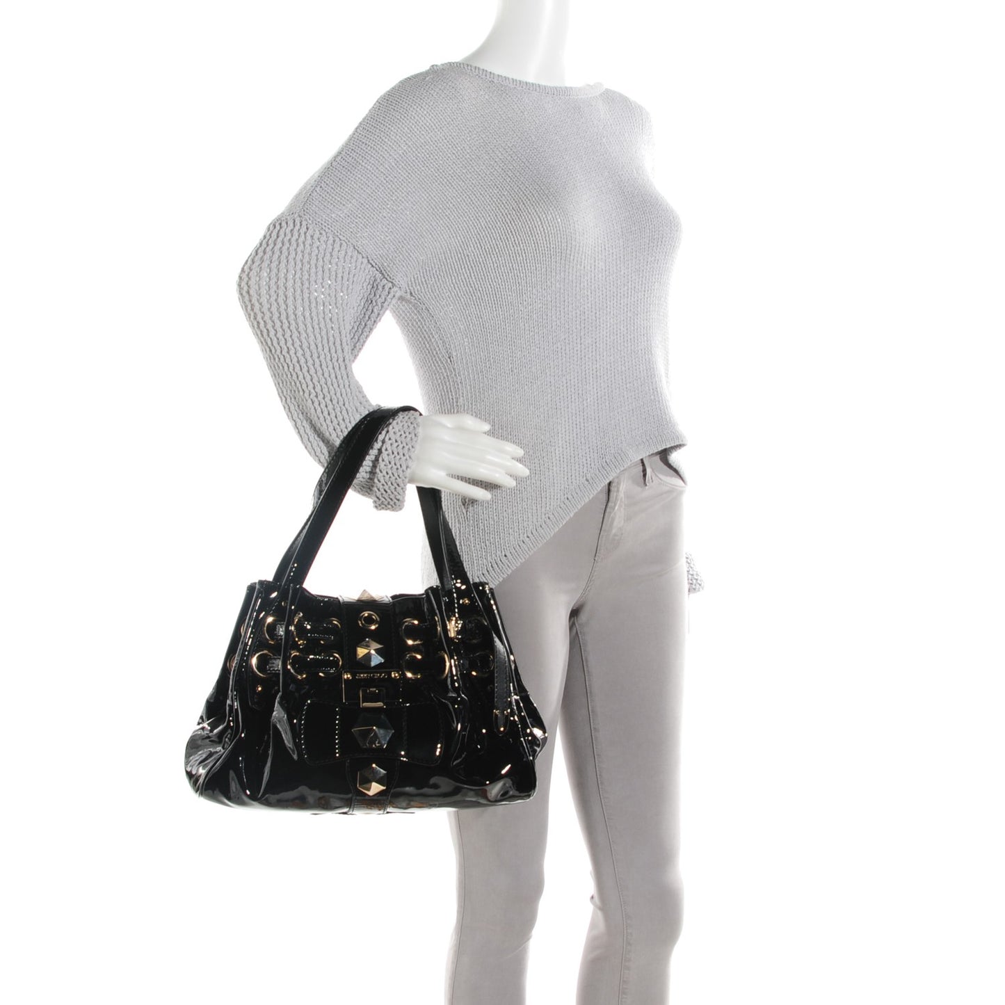 Patent Studded Ramona Black
