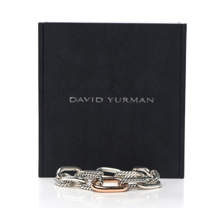 David Yurman Sterling Silver 18K Rose Gold 11mm Madison Chain Bracelet 6 of 6
