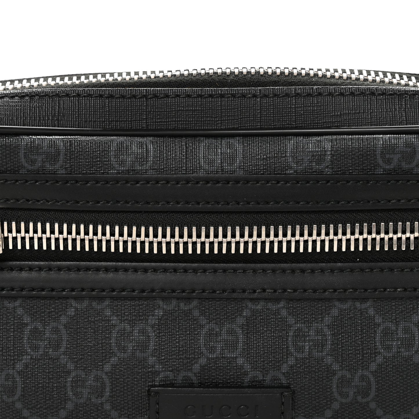Soft GG Supreme Monogram Web Belt Bag Black Grey