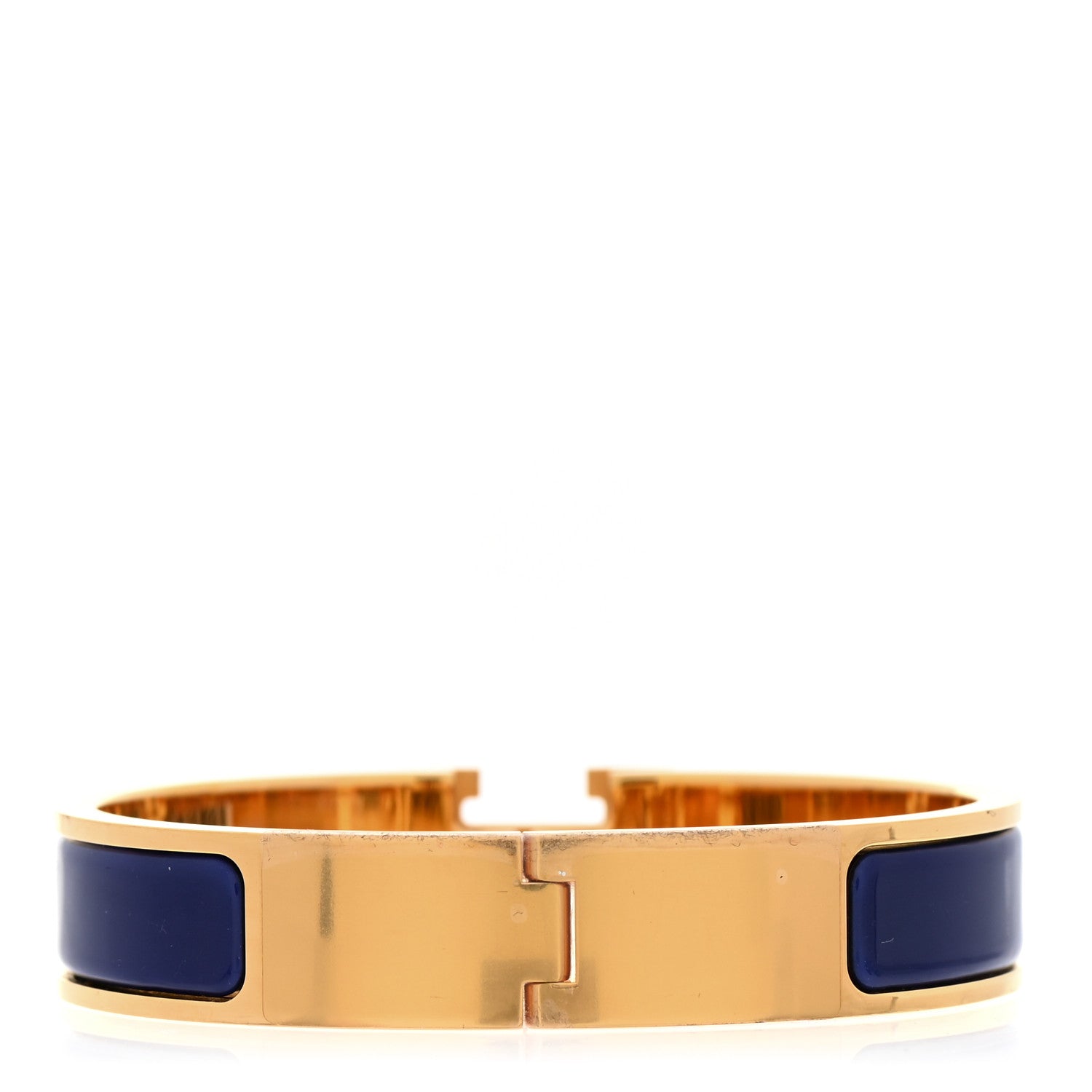 Hermes Enamel Narrow Clic Clac H Bracelet PM Bleu Indigo 3 of 4