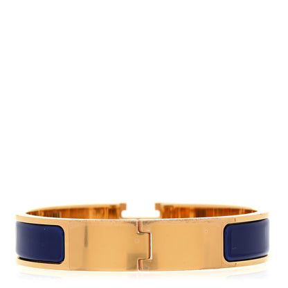 Hermes Enamel Narrow Clic Clac H Bracelet PM Bleu Indigo 3 of 4