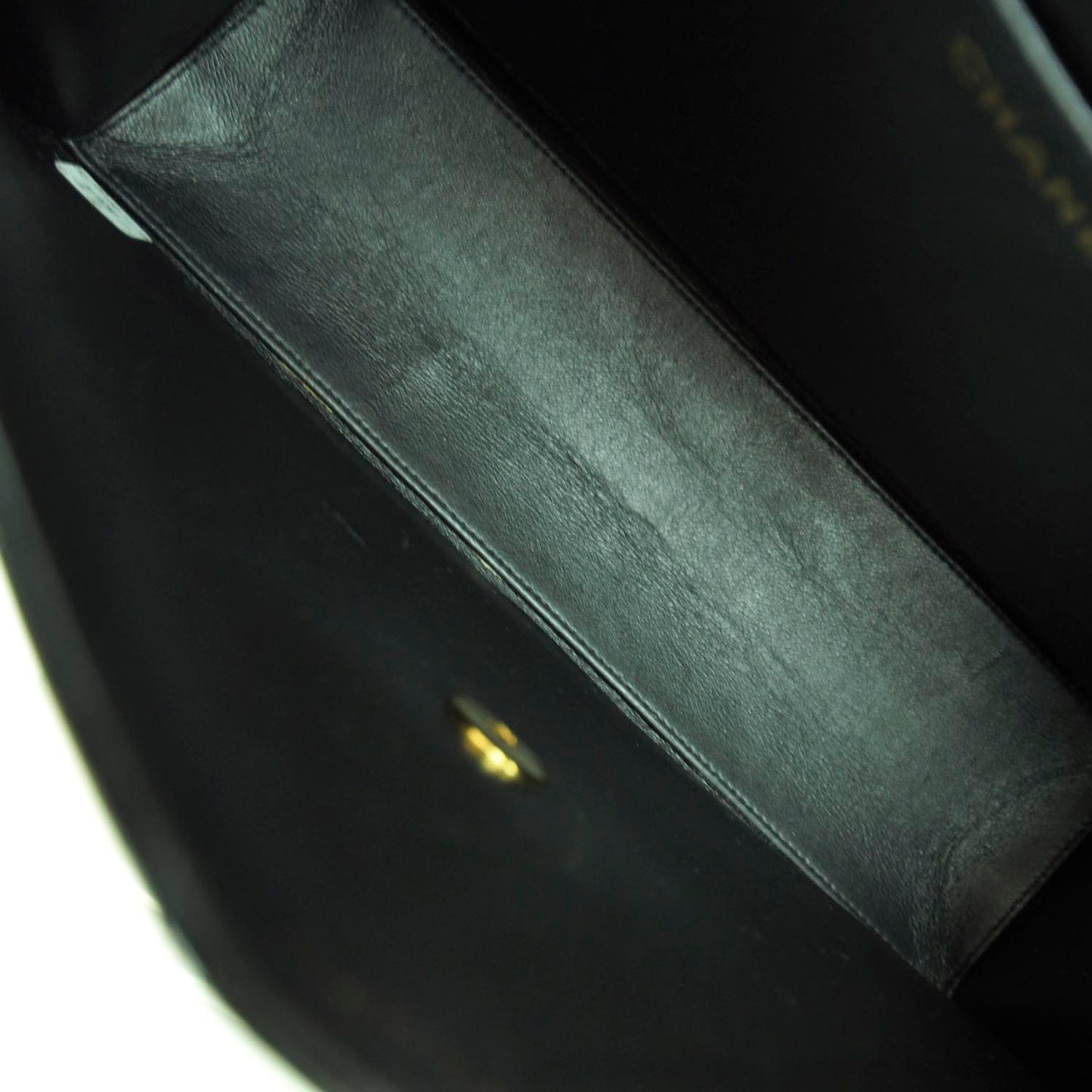 Patent Diamond Stitched Jumbo Flap Black