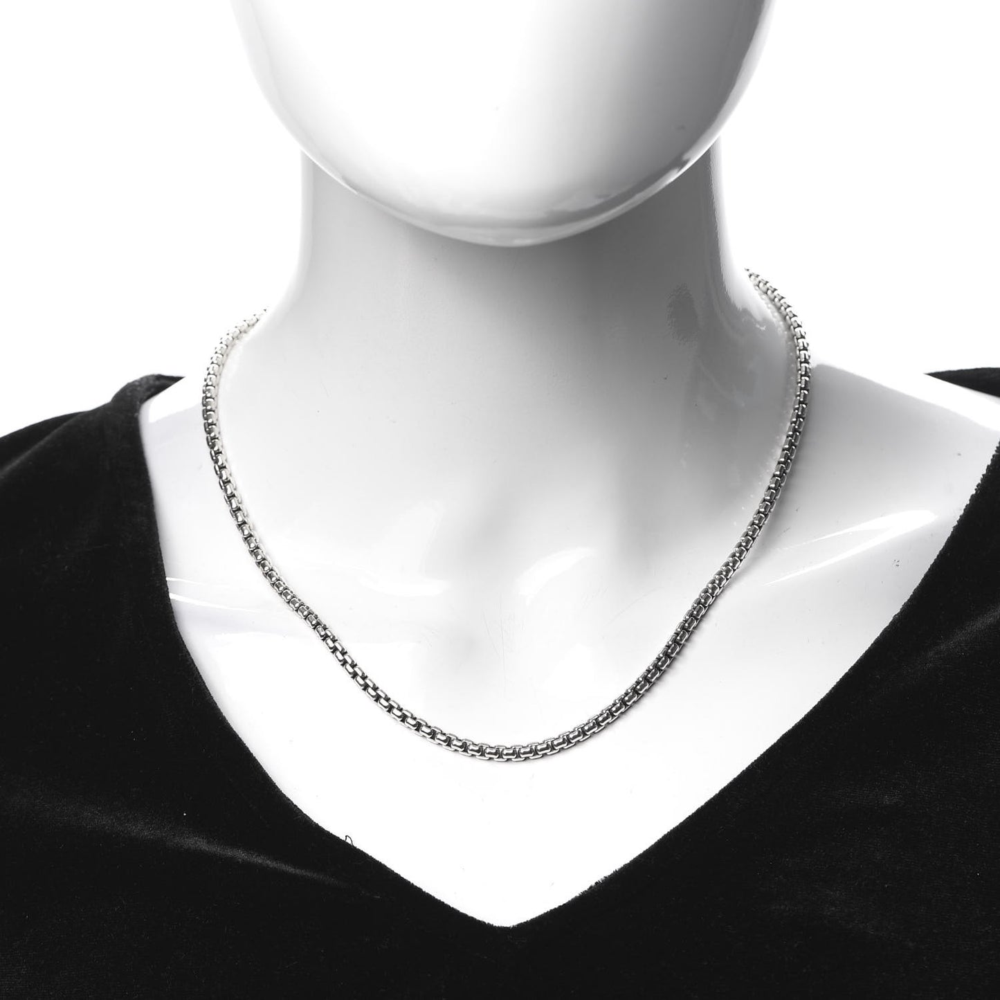 Sterling Silver 14K Yellow Gold 3.6mm Box Chain Necklace 18"