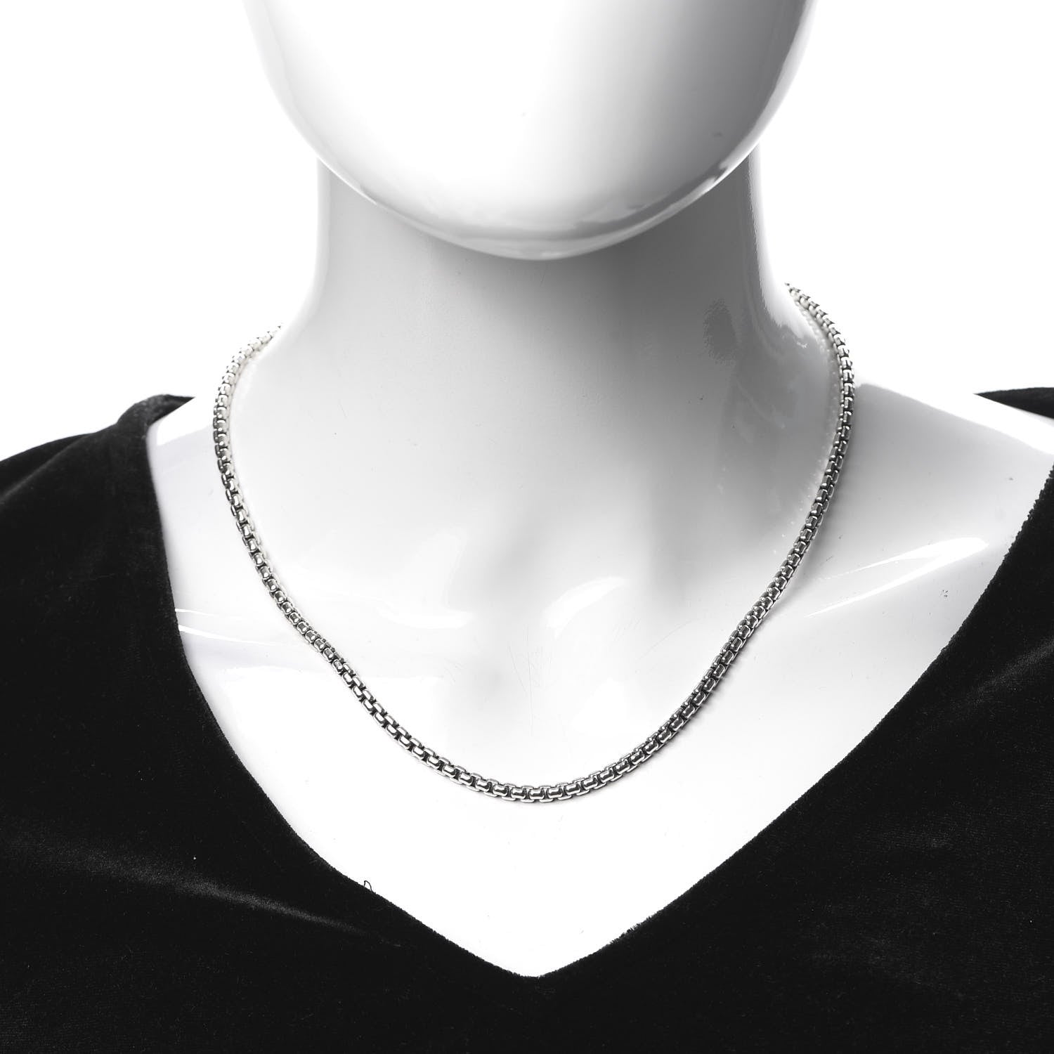 David Yurman Sterling Silver 14K Yellow Gold 3.6mm Box Chain Necklace 18" 2 of 5
