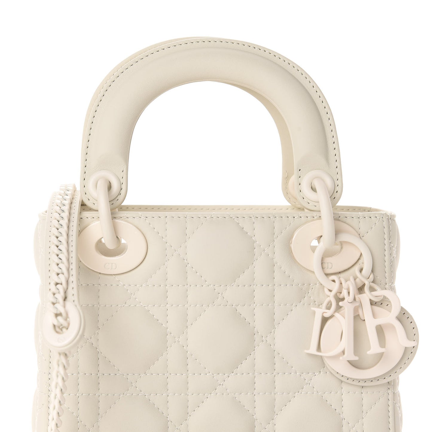 Ultra Matte Calfskin Cannage Mini Lady Dior White
