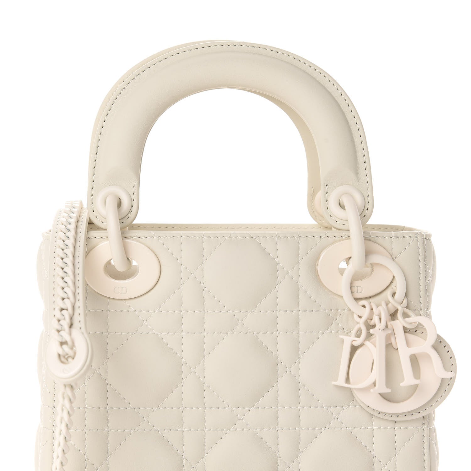 Christian Dior Ultra Matte Calfskin Cannage Mini Lady Dior White 9 of 10