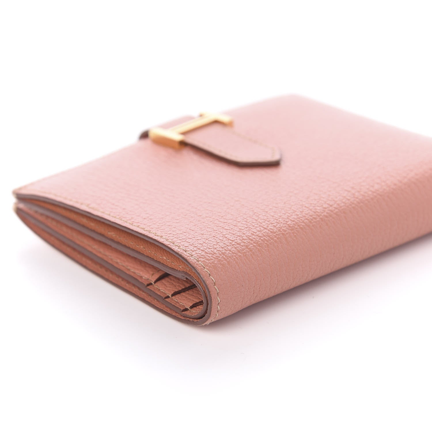 Hermes Chevre Mysore Bearn Compact Wallet Crevette 7 of 9