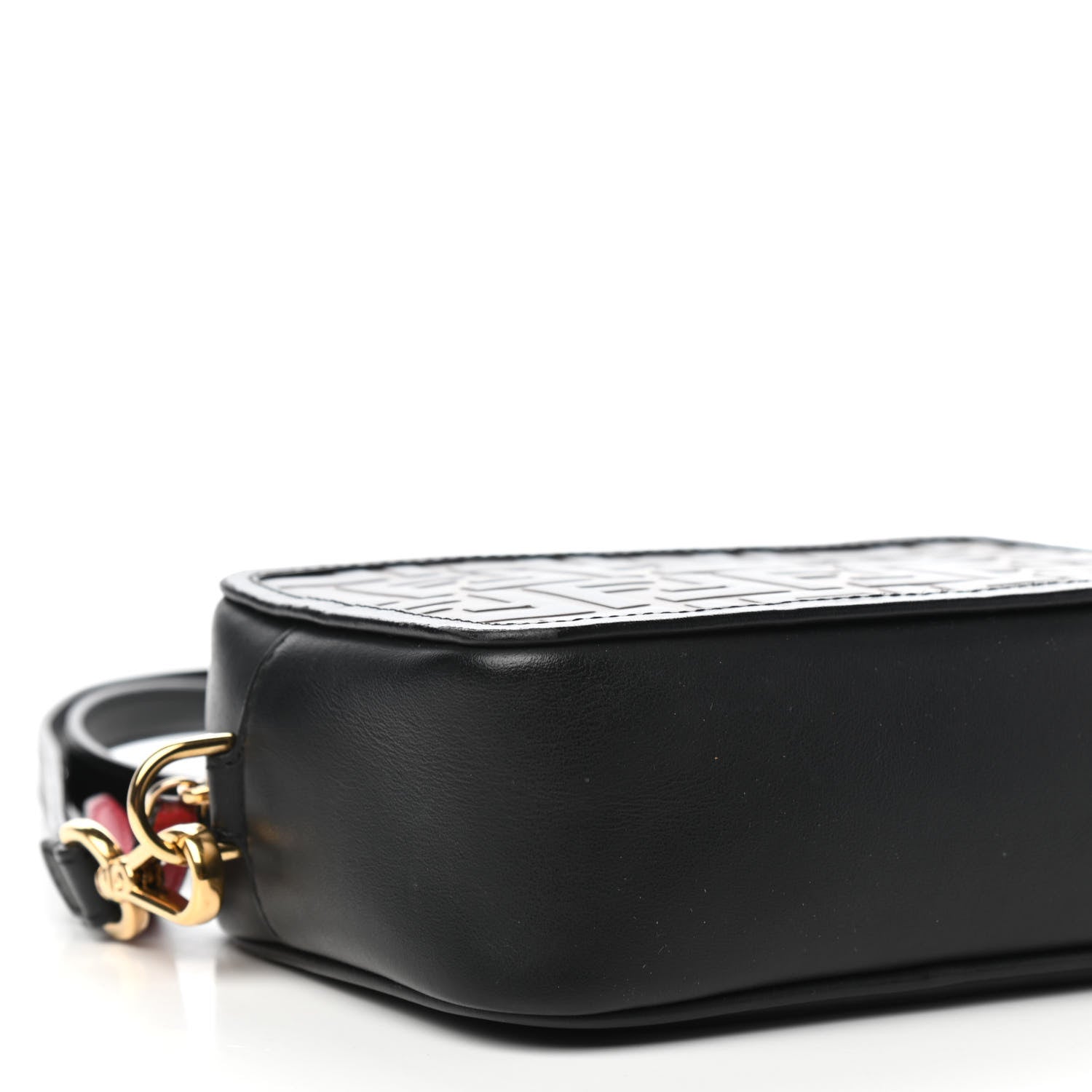 Fendi Vitello Century Bi-Color FF 1974 Embossed Mini Camera Case Maya Black 8 of 11
