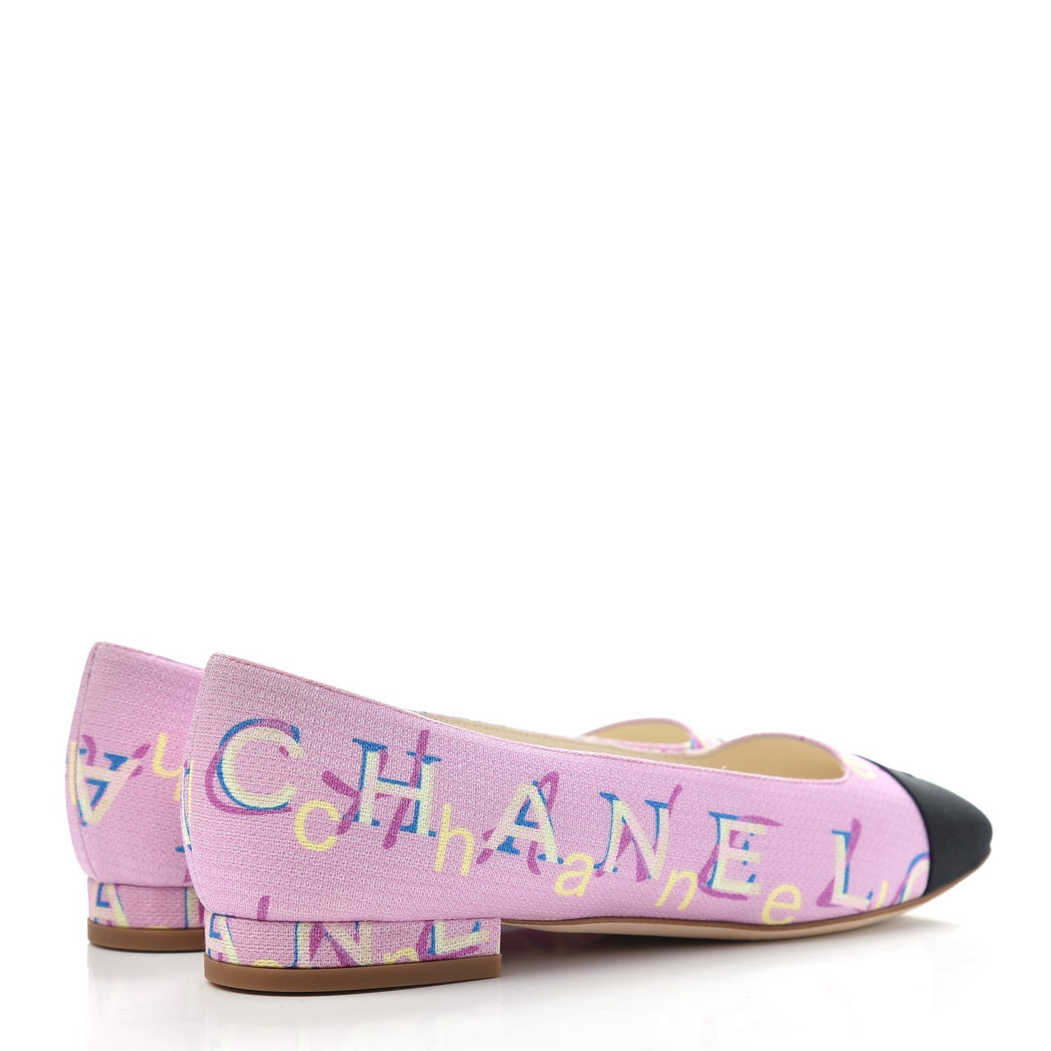 Chanel Fabric Grossgrain CC Flats 35.5 Pink Black 4 of 11