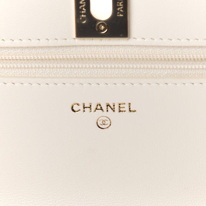 Chanel Lambskin Quilted Trendy CC Wallet On Chain WOC White 6 of 10
