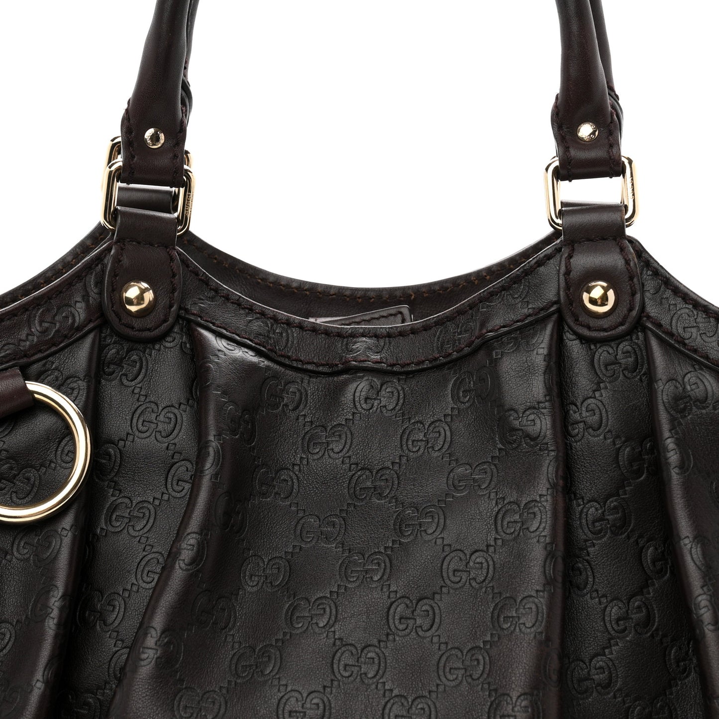 Guccissima Medium Sukey Tote  Chocolate