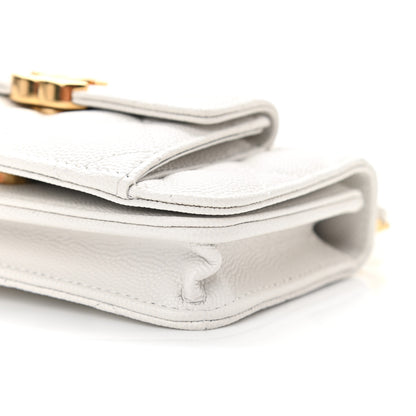 Chanel Caviar Quilted Pocket Twins Clutch With Chain White 11 of 12