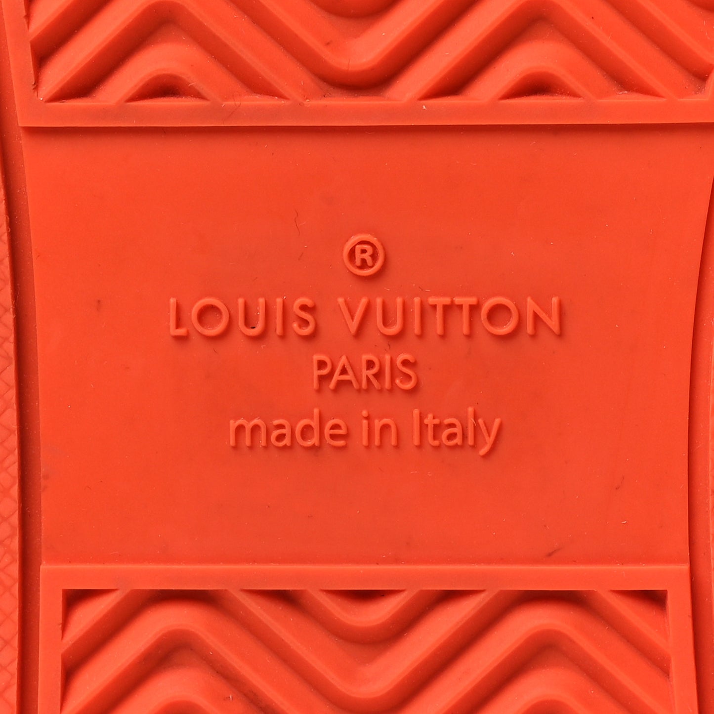 LOUIS VUITTON Calfskin Monogram Rivoli High Top Sneakers 9 Orange