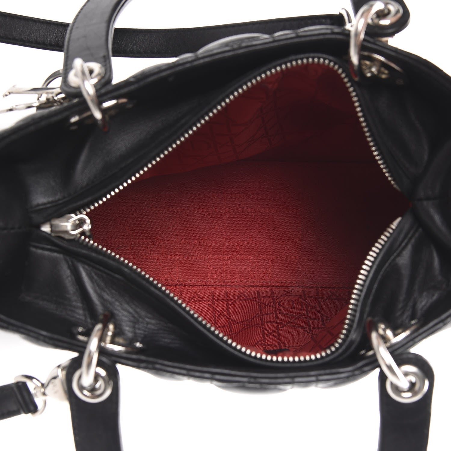 Christian Dior Lambskin Cannage Medium Lady Dior Black 4 of 13