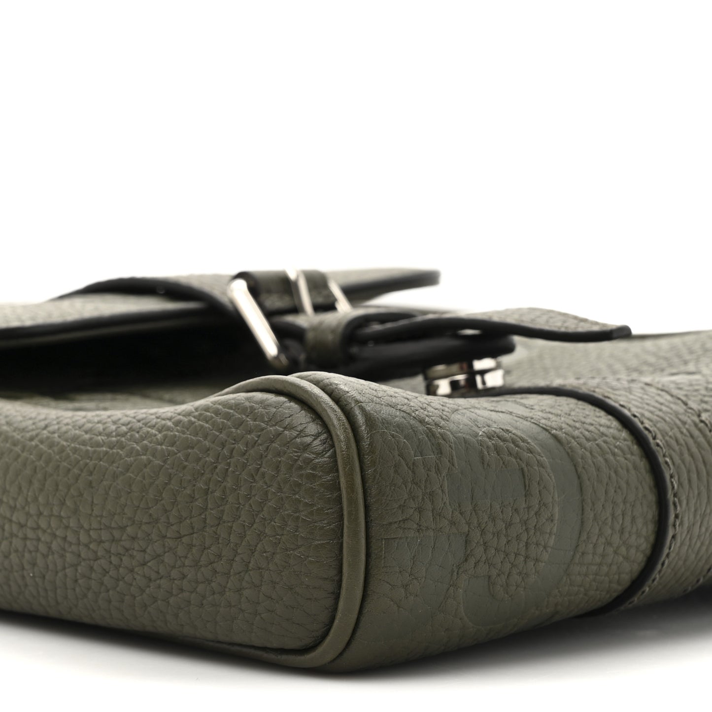 Piuma Calfskin Jumbo GG Embossed Small Messenger Bag Dark Vine Olive