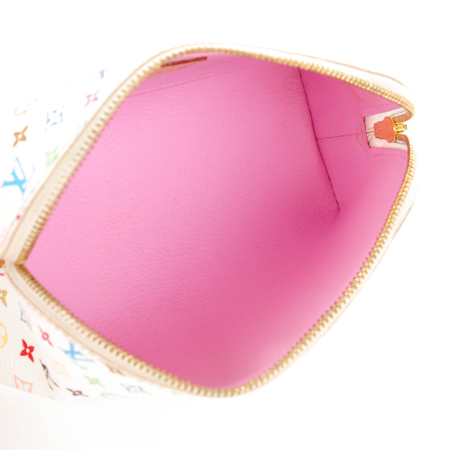 Louis Vuitton Monogram Multicolor Cosmetic Pouch White Litchi 5 of 7