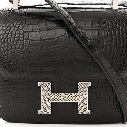 Hermes Matte Alligator Lizard Constance 24 Black Ombre 8 of 11