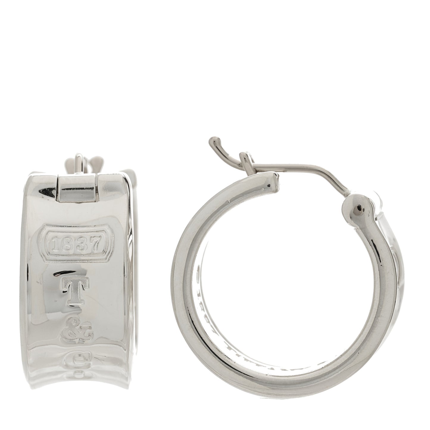 Sterling Silver Wide 1837 Hoop Earrings