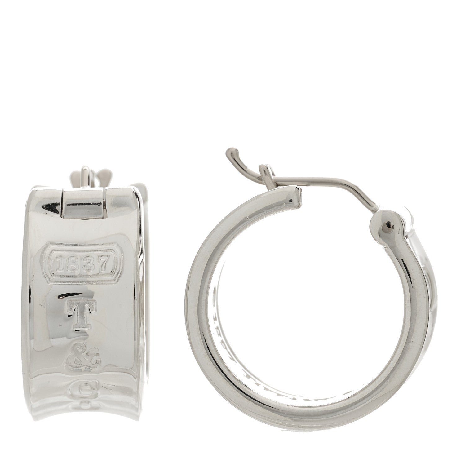 Tiffany Sterling Silver Wide 1837 Hoop Earrings 1 of 6