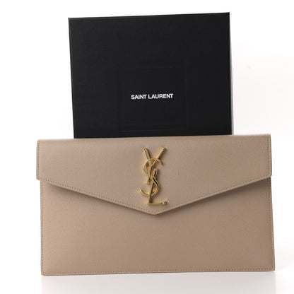 Saint Laurent Grain De Poudre Uptown Pouch Dark Beige 7 of 7