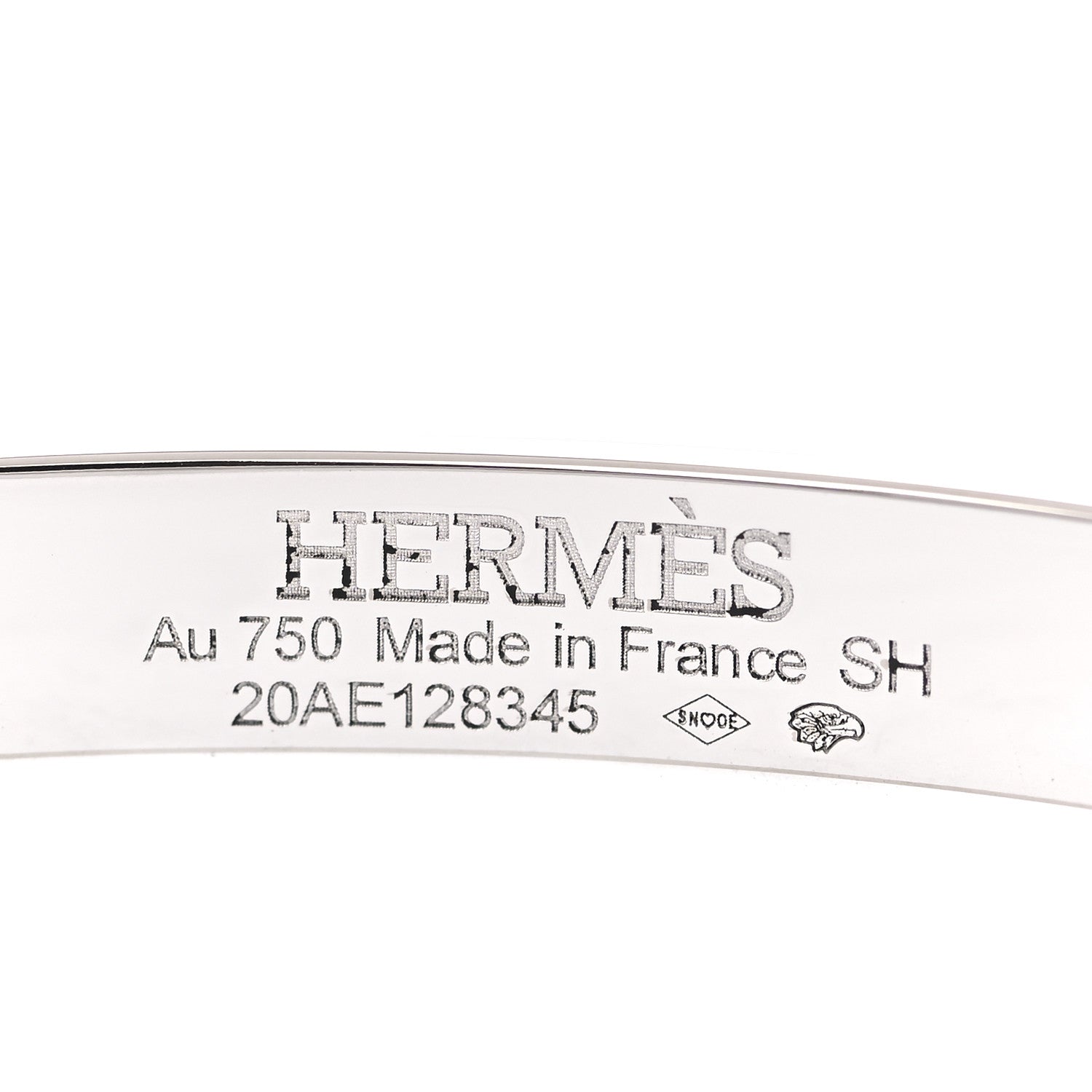 Hermes 18K White Gold Diamond PM Kelly Pave Bracelet SH 3 of 4
