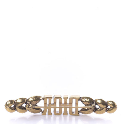 Christian Dior Crystal Dior Petal Brooch Gold 3 of 4