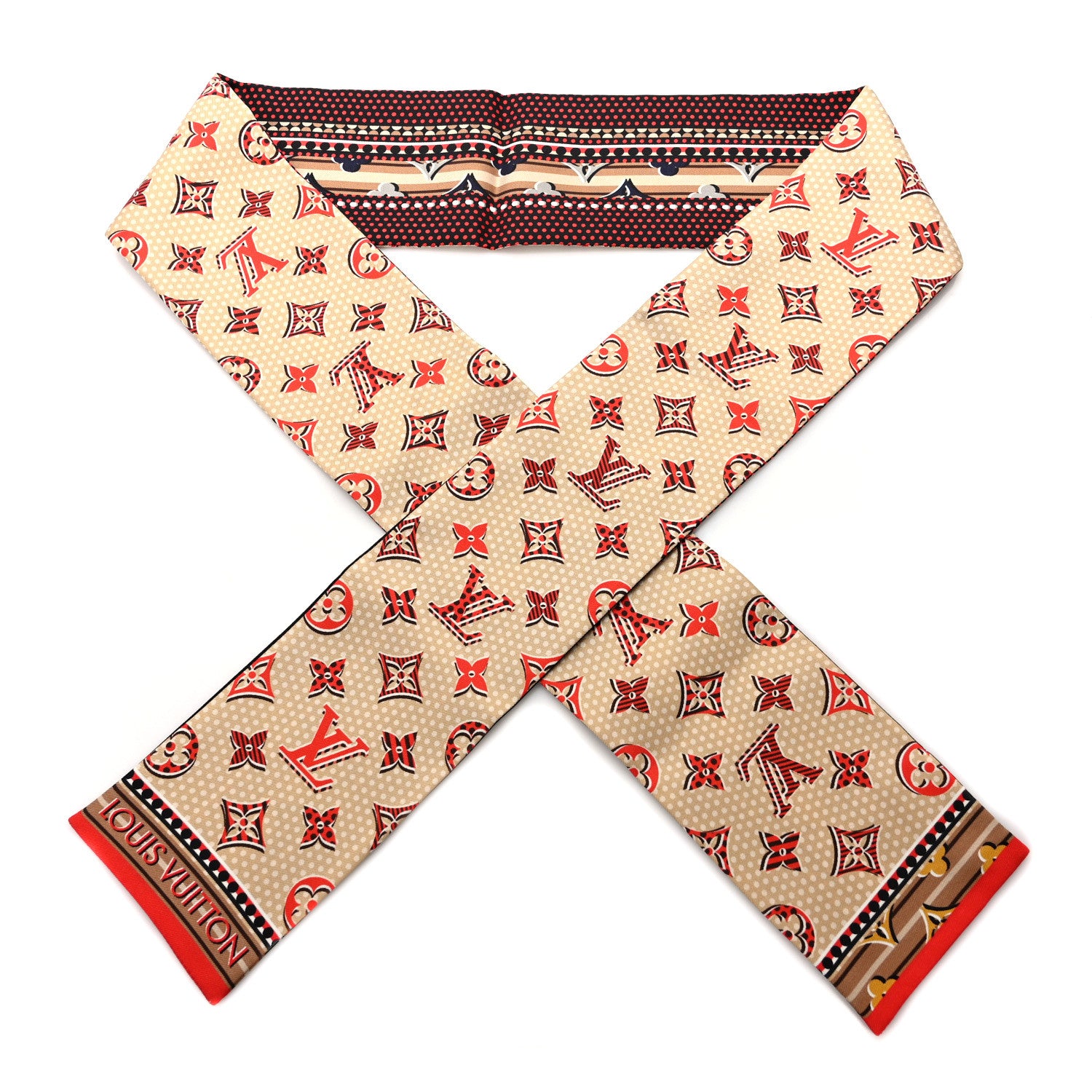 Louis Vuitton Silk Monogram Monodots Bandeau Beige 1 of 4