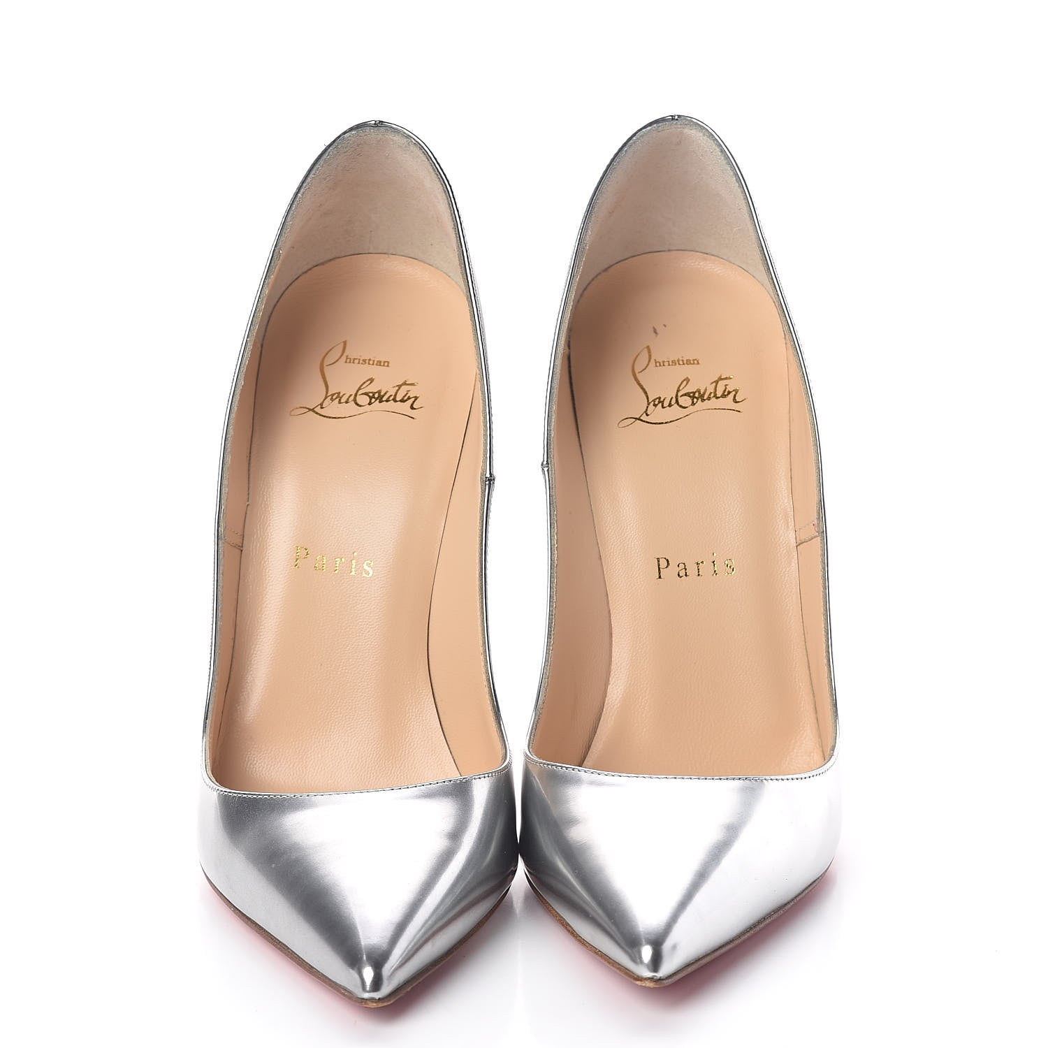 Christian Louboutin Metallic Calfskin So Kate 120 Pumps 37 Silver 2 of 8