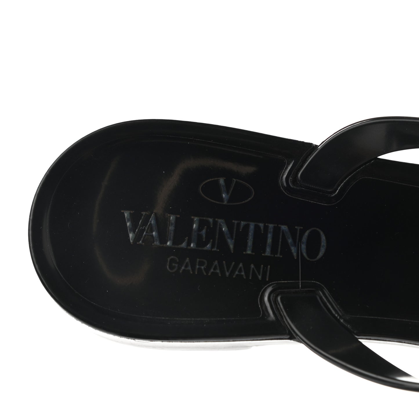 PVC Jelly Rockstud Bow Thong Sandals 37 Black