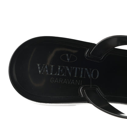 Valentino Garavani PVC Jelly Rockstud Bow Thong Sandals 37 Black 7 of 8