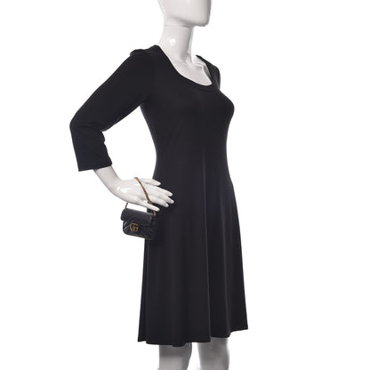 Gucci Calfskin Matelasse GG Marmont 2.0 Coin Purse On A Chain Black 2 of 7