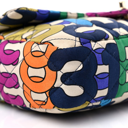 Chanel Printed Fabric Quilted Logo Single Flap Bag Multicolor 8 of 11