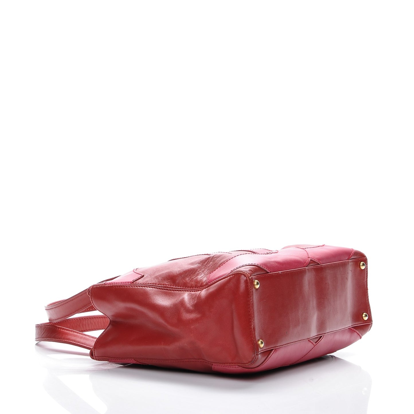 Calfskin CC Stitched Tote Red