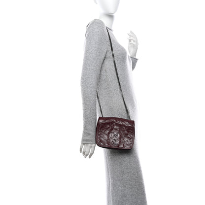 Saint Laurent SAINT LAURENT Crinkled Calfskin Matelasse Monogram Niki Chain Wallet Dark Legion Red 2 of 9