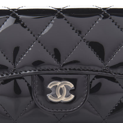 Chanel Patent Quilted Flap Card Holder Wallet Black 11 of 12