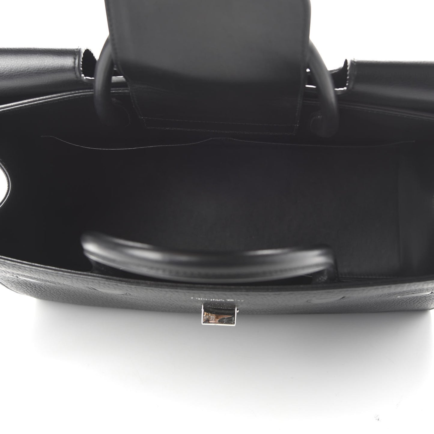 Grained Calfskin Large Diorever Flap Black