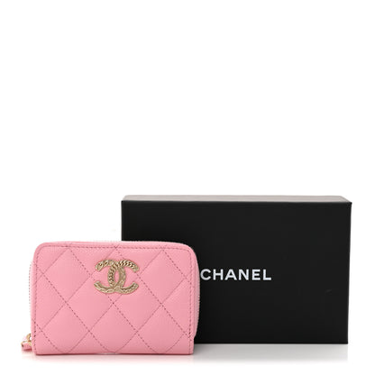 Chanel Caviar Quilted Multi Chain Zip Coin Purse Light Pink 8 of 8