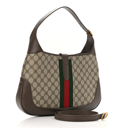 Gucci X BALENCIAGA Supreme Monogram Calfskin Web Medium Jackie 1961 Hobo Beige Ebony 2 of 10