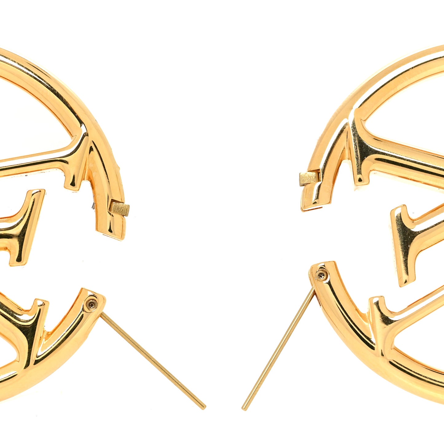 Metal Louise Hoop Earrings Gold