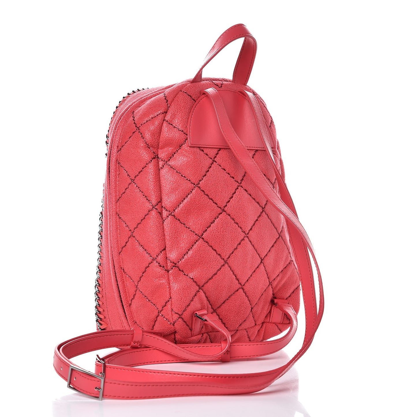 Shaggy Deer Quilted Mini Falabella Backpack Pink Fluo