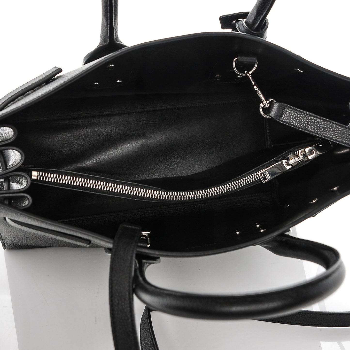Grained Calfskin Small Sac De Jour Black