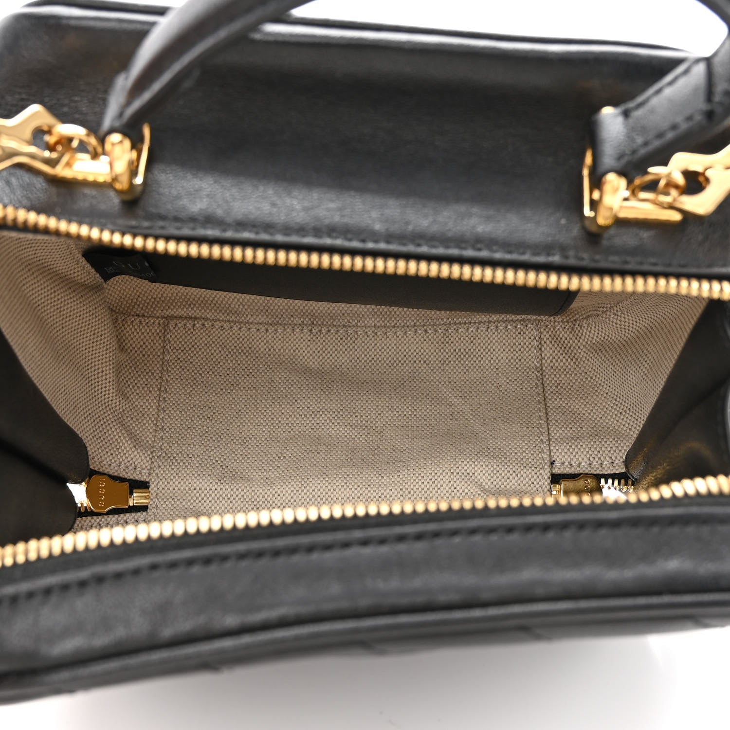 Gucci Sakai Be Green Calfskin Diagonal Stitched Blondie Top Handle Bag Black 5 of 11