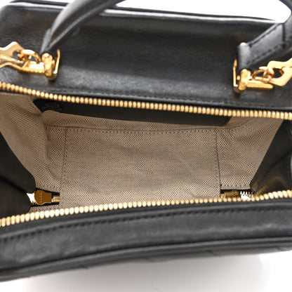 Gucci Sakai Be Green Calfskin Diagonal Stitched Blondie Top Handle Bag Black 5 of 11