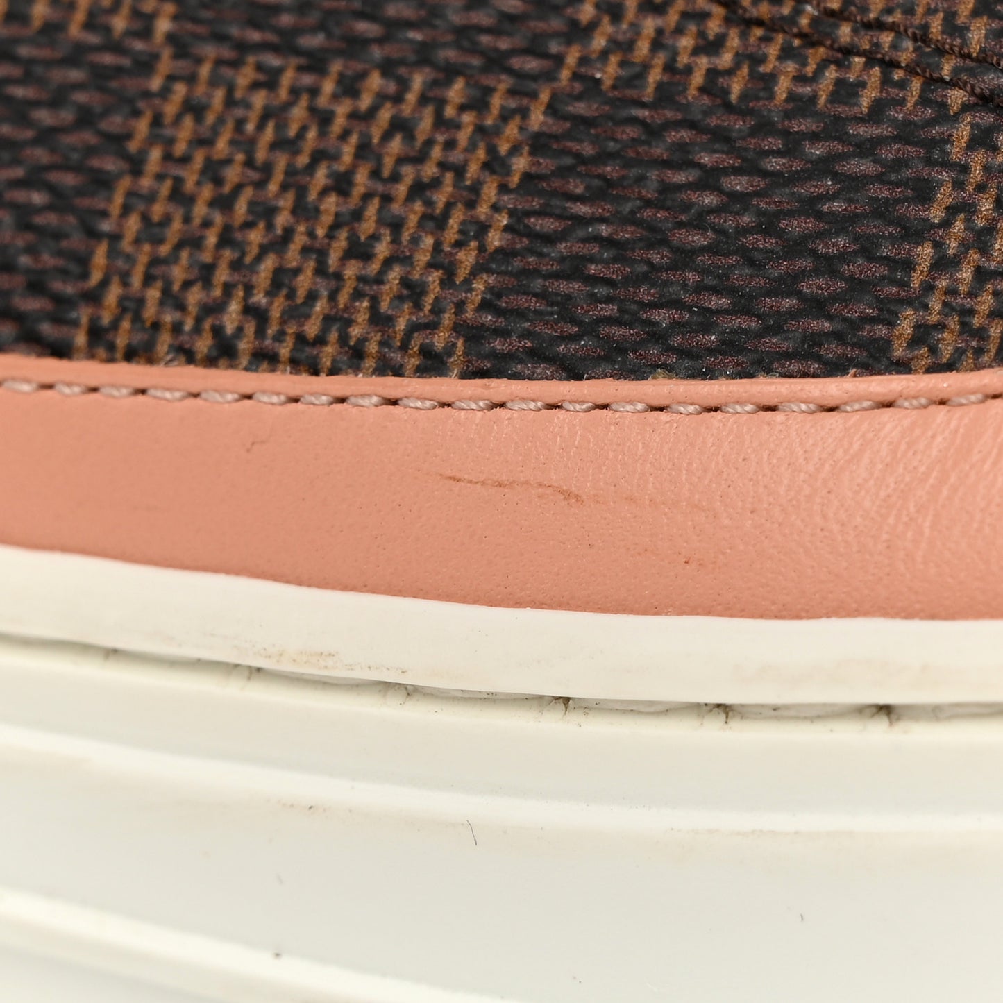 Damier Ebene Stellar High Top Sneakers 37.5 Venus Pink