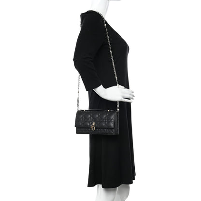 Christian Dior Lambskin Cannage Lady Dior Phone Pouch Black 2 of 9