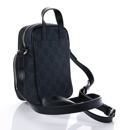 Gucci GG Supreme Monogram Azalea Calfskin Mini Retro Interlocking G Bag Black 2 of 6