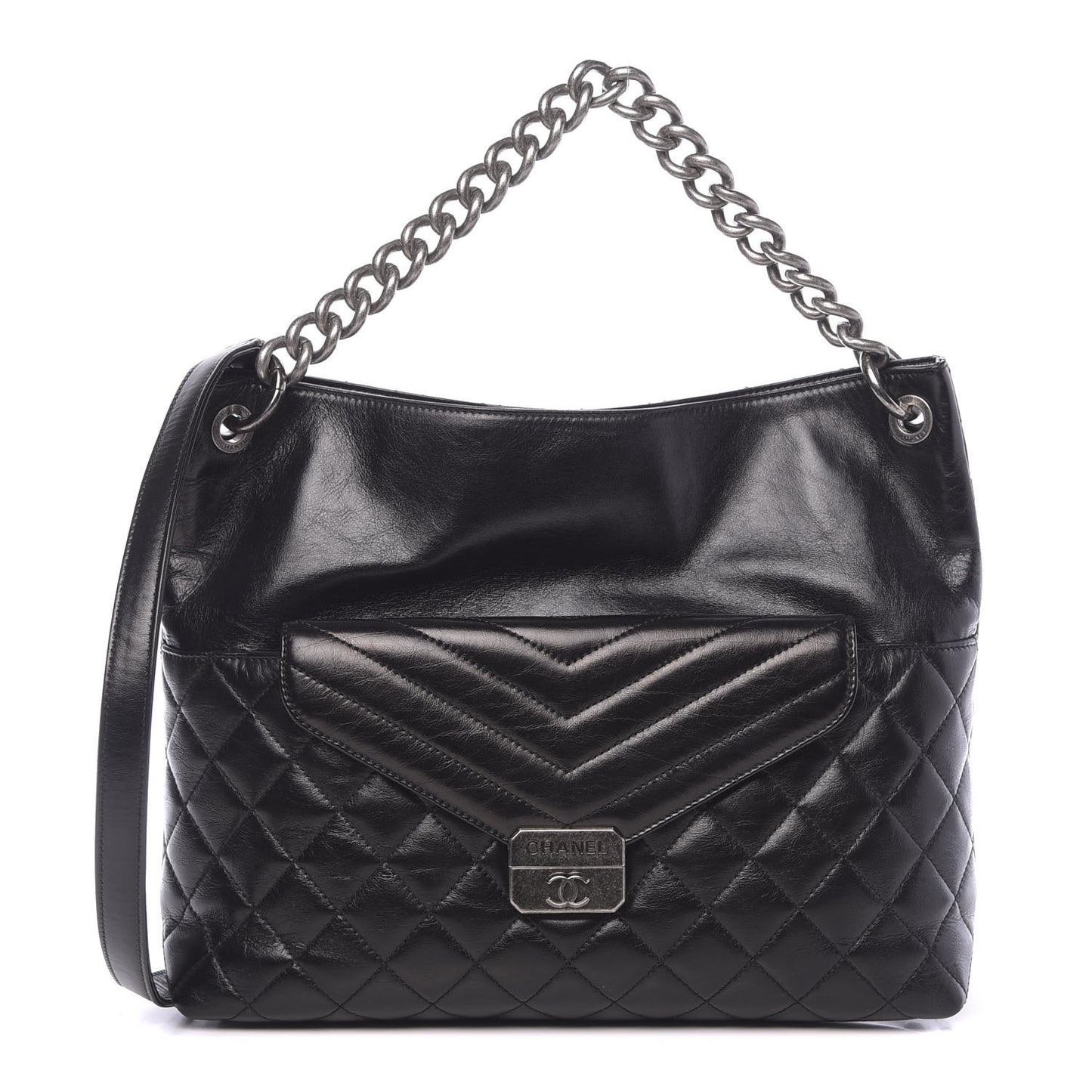 Aged Calfskin Quilted Mad About Quilting Hobo Black