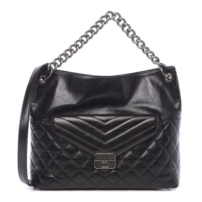 Chanel Aged Calfskin Quilted Mad About Quilting Hobo Black 1 of 9