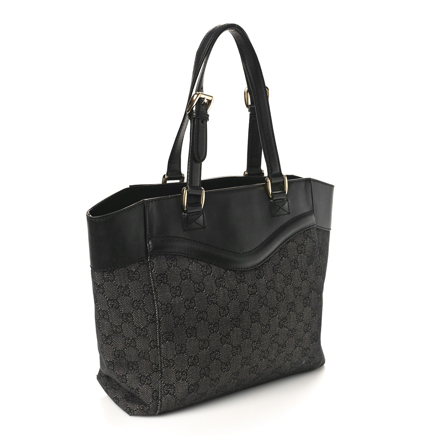 Gucci Monogram Crest Tote Black 3 of 14