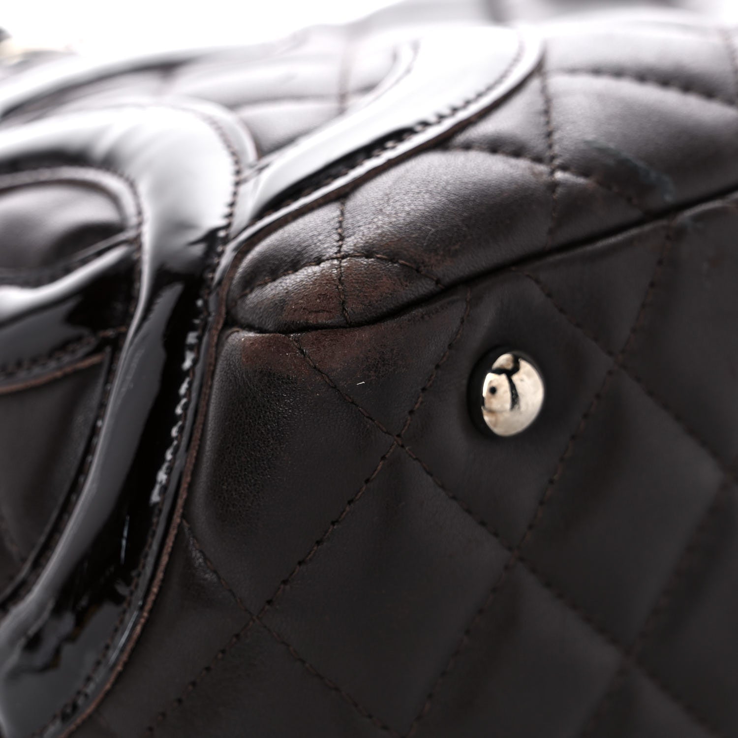 Chanel Calfskin Quilted Large Cambon Bowler Dark Brown 6 of 22